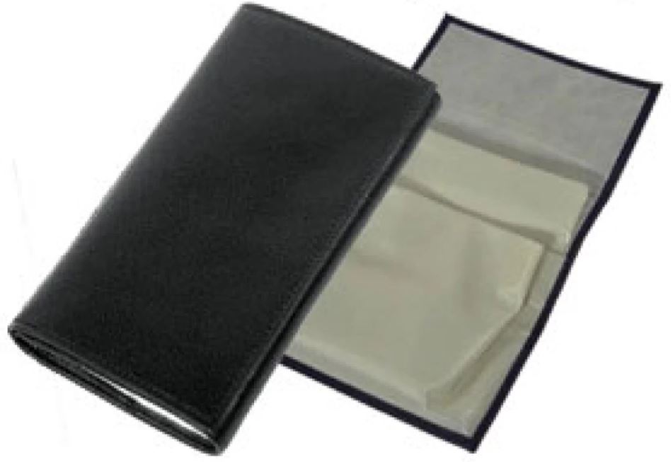 Black Leather Roll up Tobacco Pouch - Click Image to Close